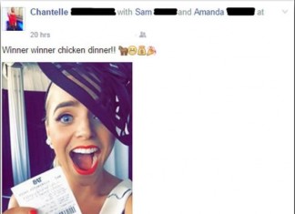 Selfie ticket gagnant