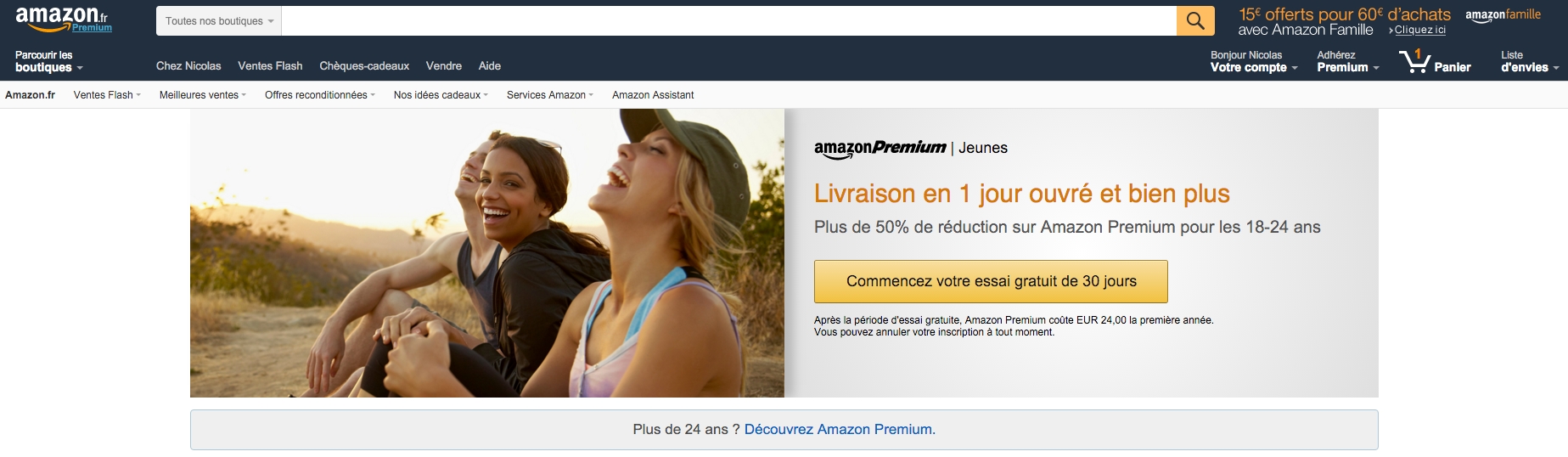 amazon premium jeunes