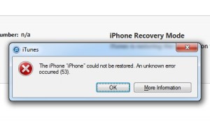 erreur 53 iphone