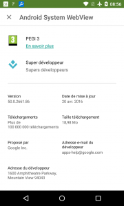 play store taille