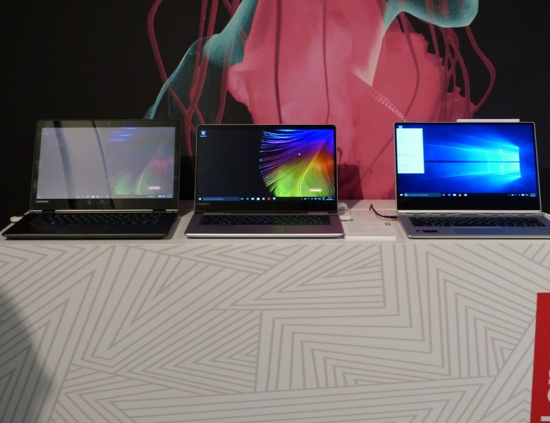 De gauche à droite : Yoga 510, 710 et 910. De gauche à droite : Yoga 510, 710 et 910.