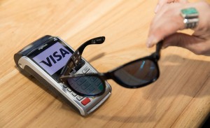 AUSTIN, TX - MARCH 13: Visa unveils prototype of contactless payment sunglasses from the Everywhere Lounge on March 13, 2017 in Austin, Texas. (Photo by Rick Kern/WME IMG/Getty Images for VISA)