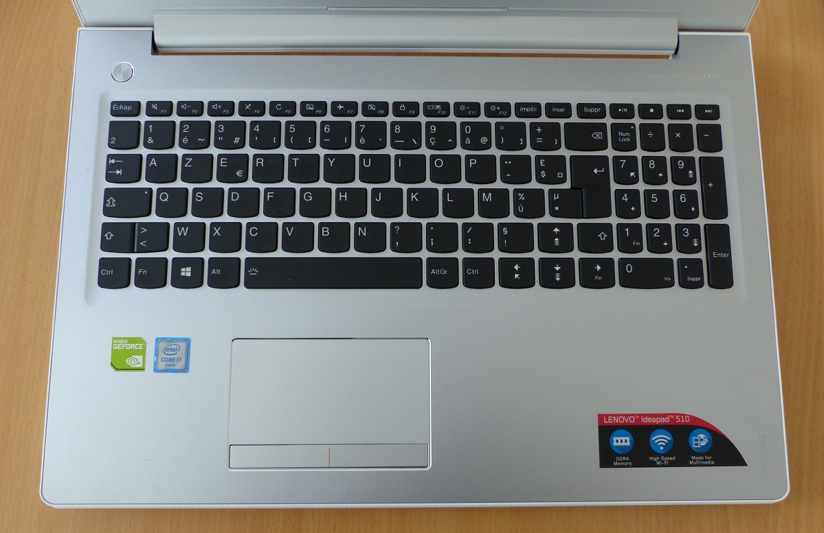 Test Lenovo IdeaPad 510-15ISK clavier et touchpad