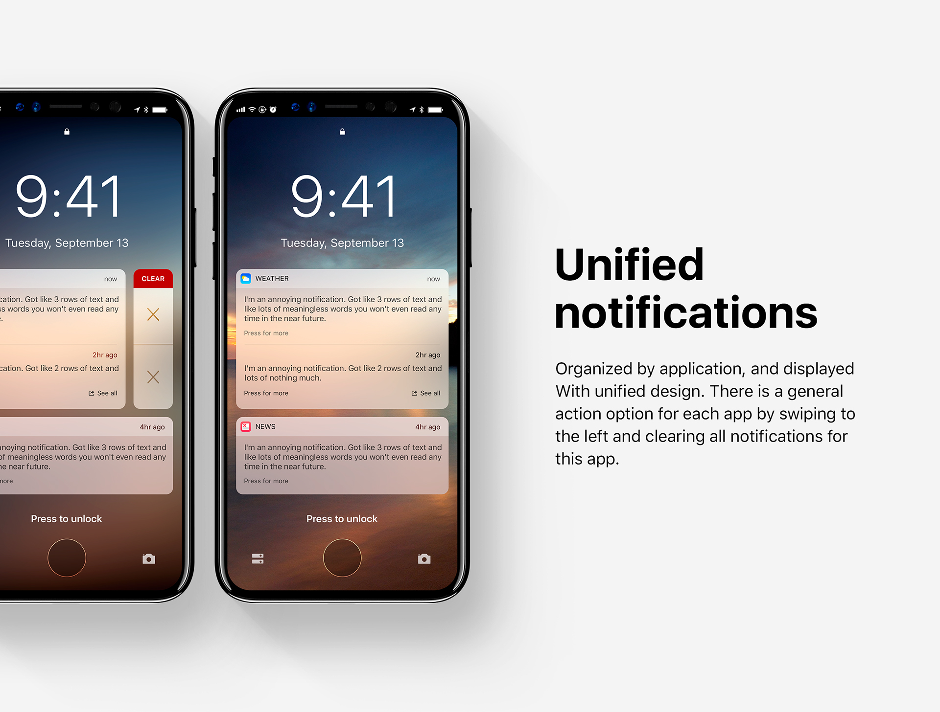 iOS 12 concept notifications unifiées