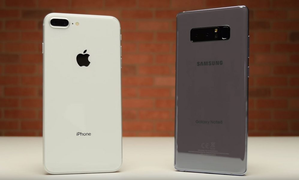 Drop test iPhone 8 Plus vs Galaxy Note 8