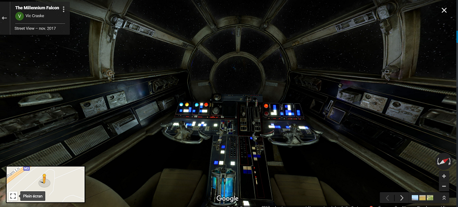 Faucon Millenium Star Wars Disney Google Maps