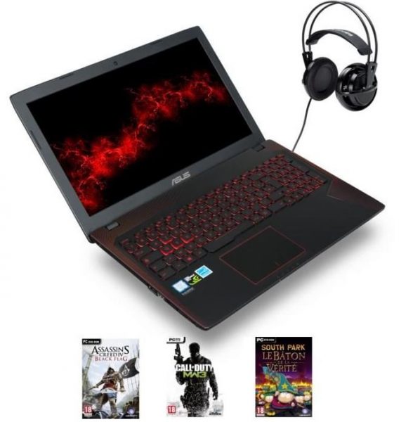 PC portable Asus + casque + 3 jeux