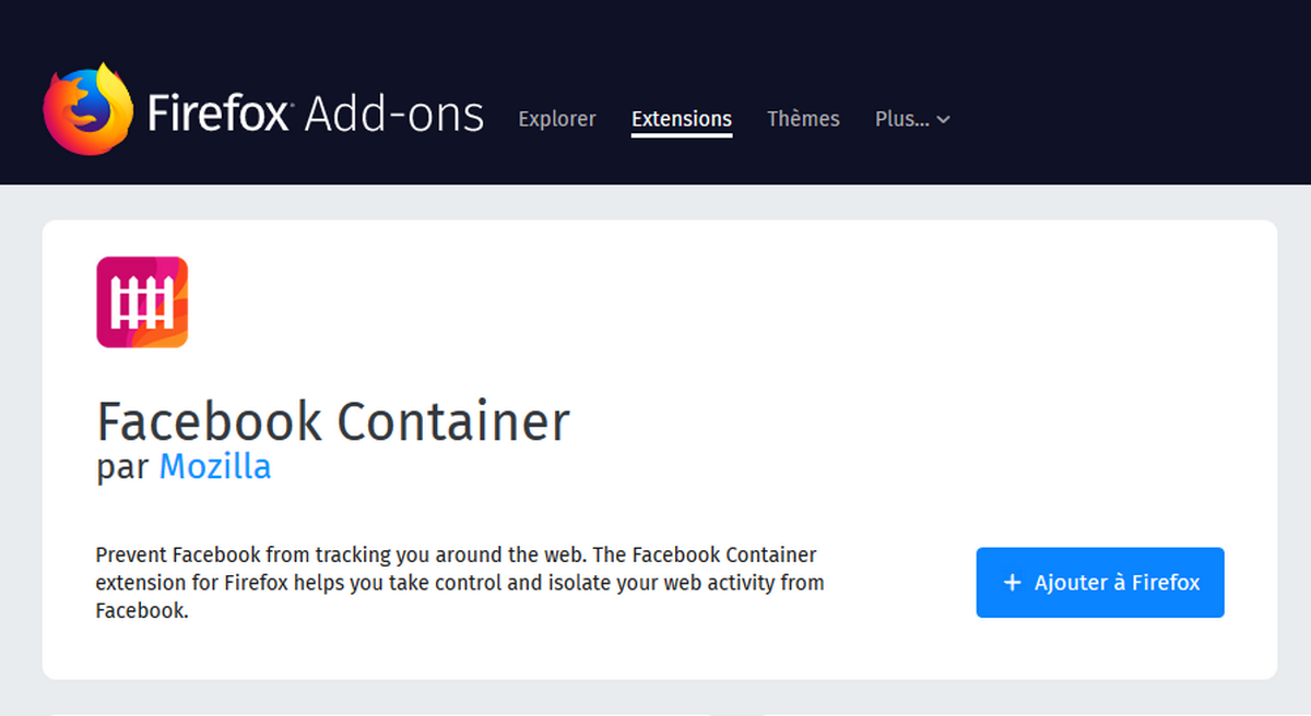 Mozilla propose une extension pour empêcher Facebook d'espionner vos données