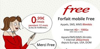 Free Mobile : profitez du forfait 100 Go à 0,99 euros sur Vente Privée