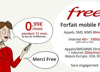 Free Mobile : profitez du forfait 100 Go à 0,99 euros sur Vente Privée