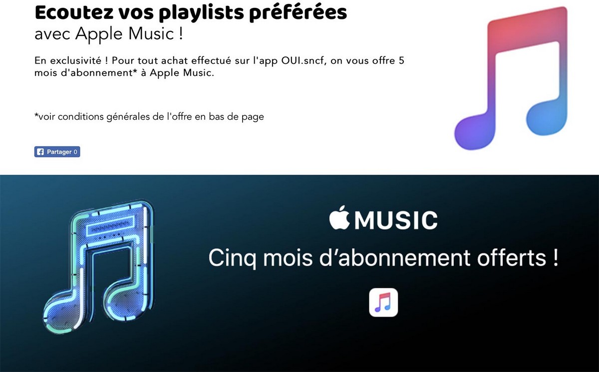 Apple Music offert pendant 5 mois : une promotion annulée à cause des grèves SNCF Apple Music offert pendant 5 mois : une promotion annulée à cause des grèves SNCF