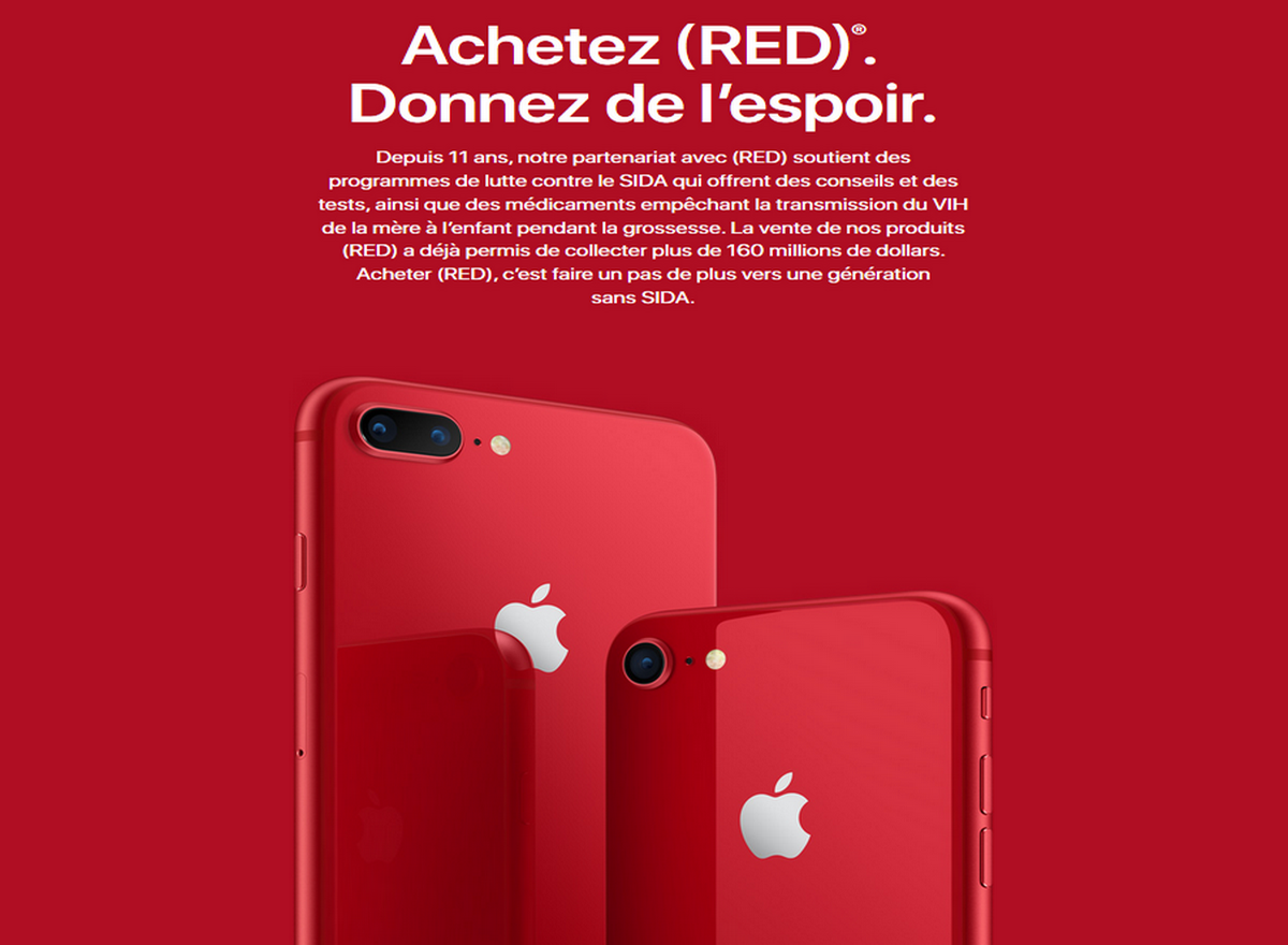 iPhone 8 Red : le joli smartphone rouge d'Apple pour lutter contre le SIDA