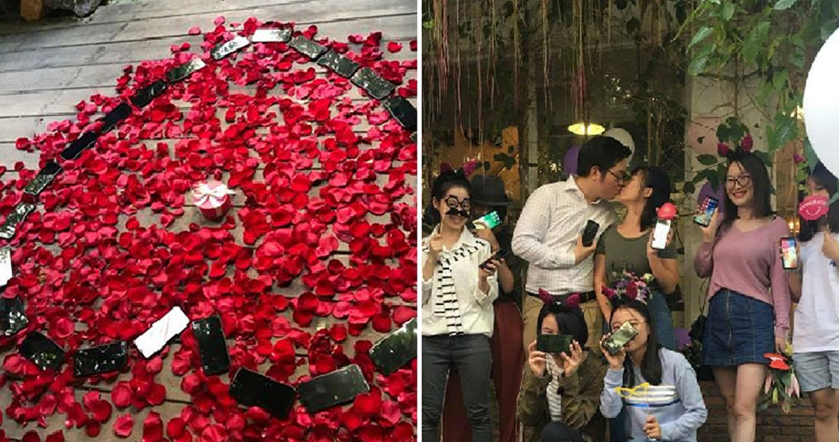 Des roses et... des iPhone X pour la demander en mariage ! Il demande sa compagne en mariage avec 25 iPhone X