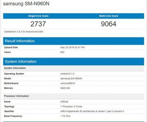 note 9 bench 1 300x250 - Le Samsung Galaxy Note 9 encore flashé sur GeekBench