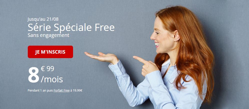 Free Mobile propose encore son forfait 50 Go à 8.99 euros ! L'offre sur le forfait Free Mobile 50 Go à 8.99 euros est valable jusqu'à demain !