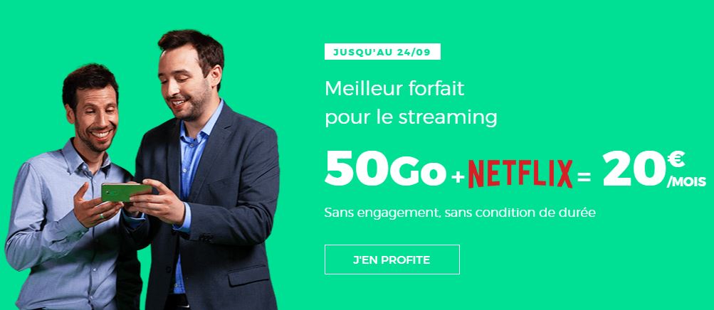 50 Go et Netflix pour 20 euros chez RED Un forfait illimité 50 Go avec Netflix à 20 euros chez RED by SFR !
