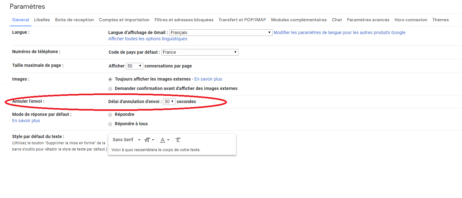 paramètres Gmail Gmail : vous pouvez annuler un message déjà envoyé