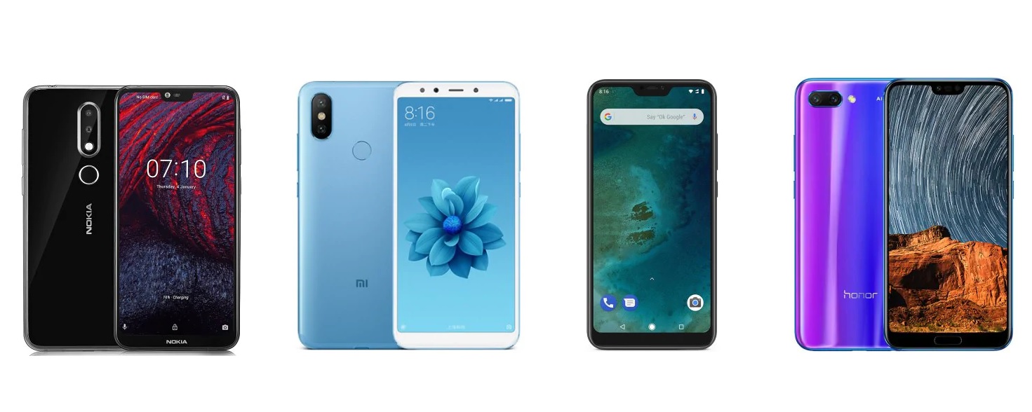 Nokia X6, Xiaomi Mi A2, Mi A2 Lite et Honor 10 Nokia X6, Xiaomi Mi A2, Mi A2 Lite et Honor 10