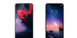 OnePlus 6 et Xiaomi Redmi Note 6 Pro