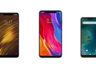 Pocophone F1, Xiaomi Mi 8 et Xiaomi Mi A2 Lite