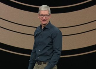 Tim Cook lors de la Keynote 2018 Apple