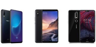 Vivo Nex, Xiaomi Mi Max 3 et Nokia X6