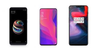 Les Xiaomi Redmi Note 5, Oppo Find X et OnePlus 6