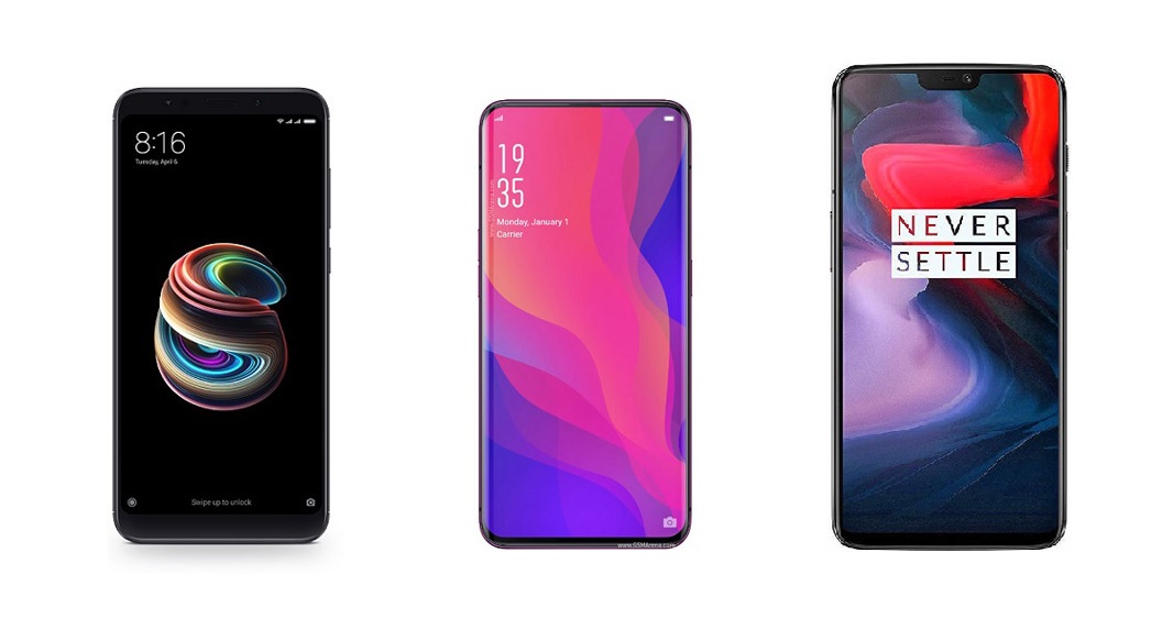 Les Xiaomi Redmi Note 5, Oppo Find X et OnePlus 6 Les Xiaomi Redmi Note 5, Oppo Find X et OnePlus 6