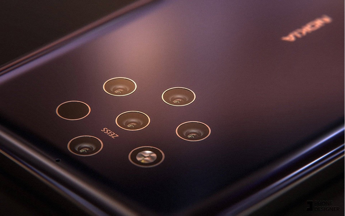5 capteurs photo dorsaux pour le Nokia 9 Un rendu du Nokia 9 et de ses 5 capteurs photo