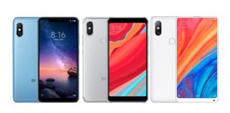 Xiaomi Redmi Note 6 Pro, Redmi S2 et Mi Mix 2S