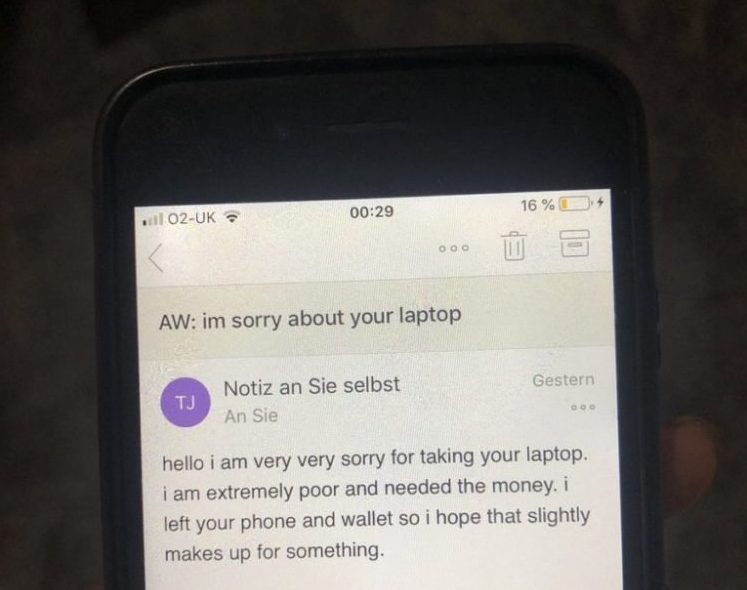 Un PC portable volé, il s'excuse par mail Un PC portable volé, des excuses dans la foulée… Par mail !