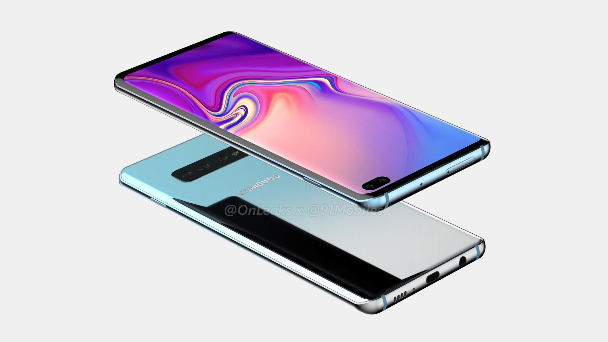 Un rendu du Samsung Galaxy S10+ Samsung Galaxy S10+ : plus puissant que le Mate 20 Pro, derrière l'iPhone XS