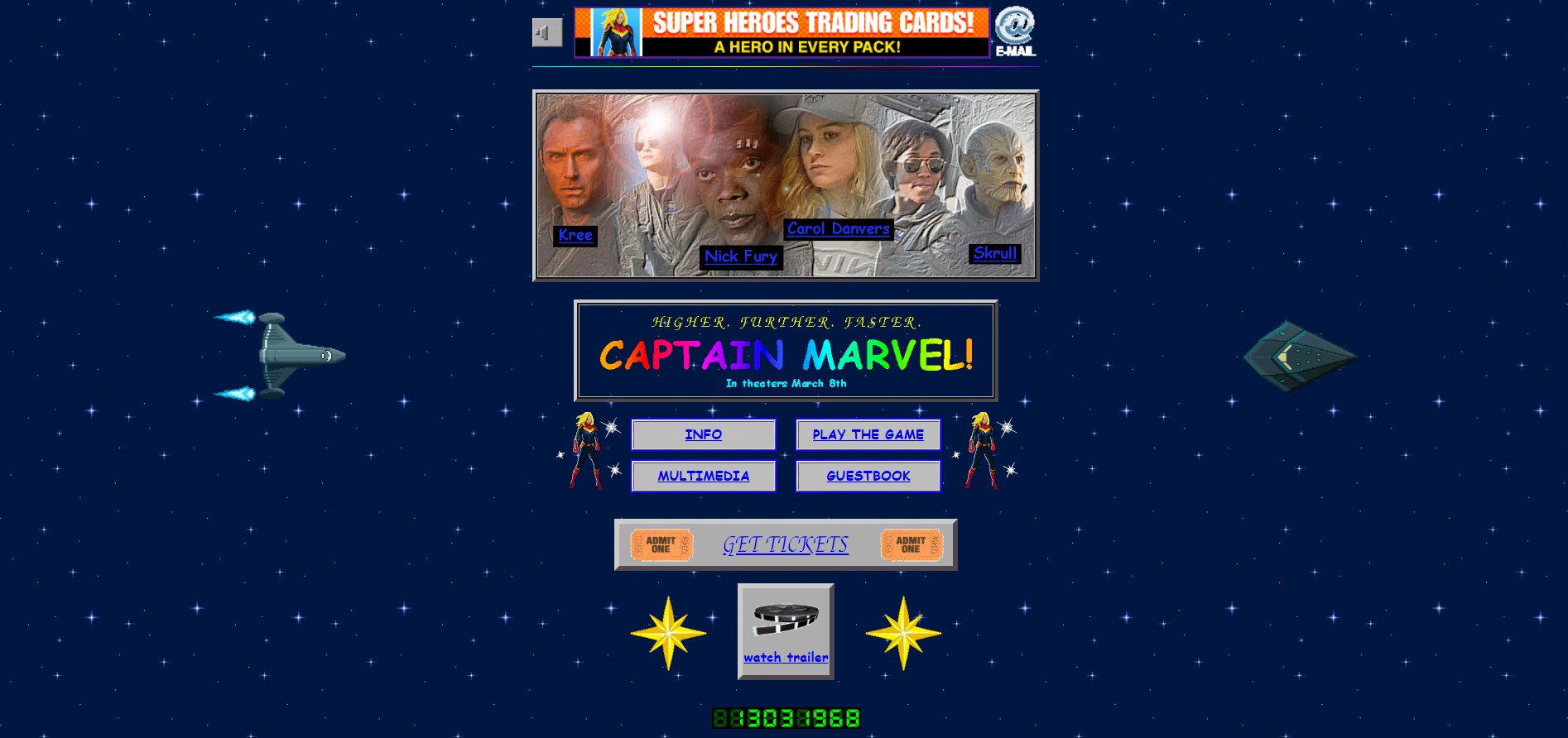 Le site de Captain Marvel Captain Marvel : qui se souvient de son modem 56k ?