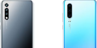 Un leak du Honor 20 à gauche face au Huawei P30 à droite